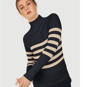 Fig‎ Clothing - Black and Beige Striped Turtleneck Sweater
(Listing #12)